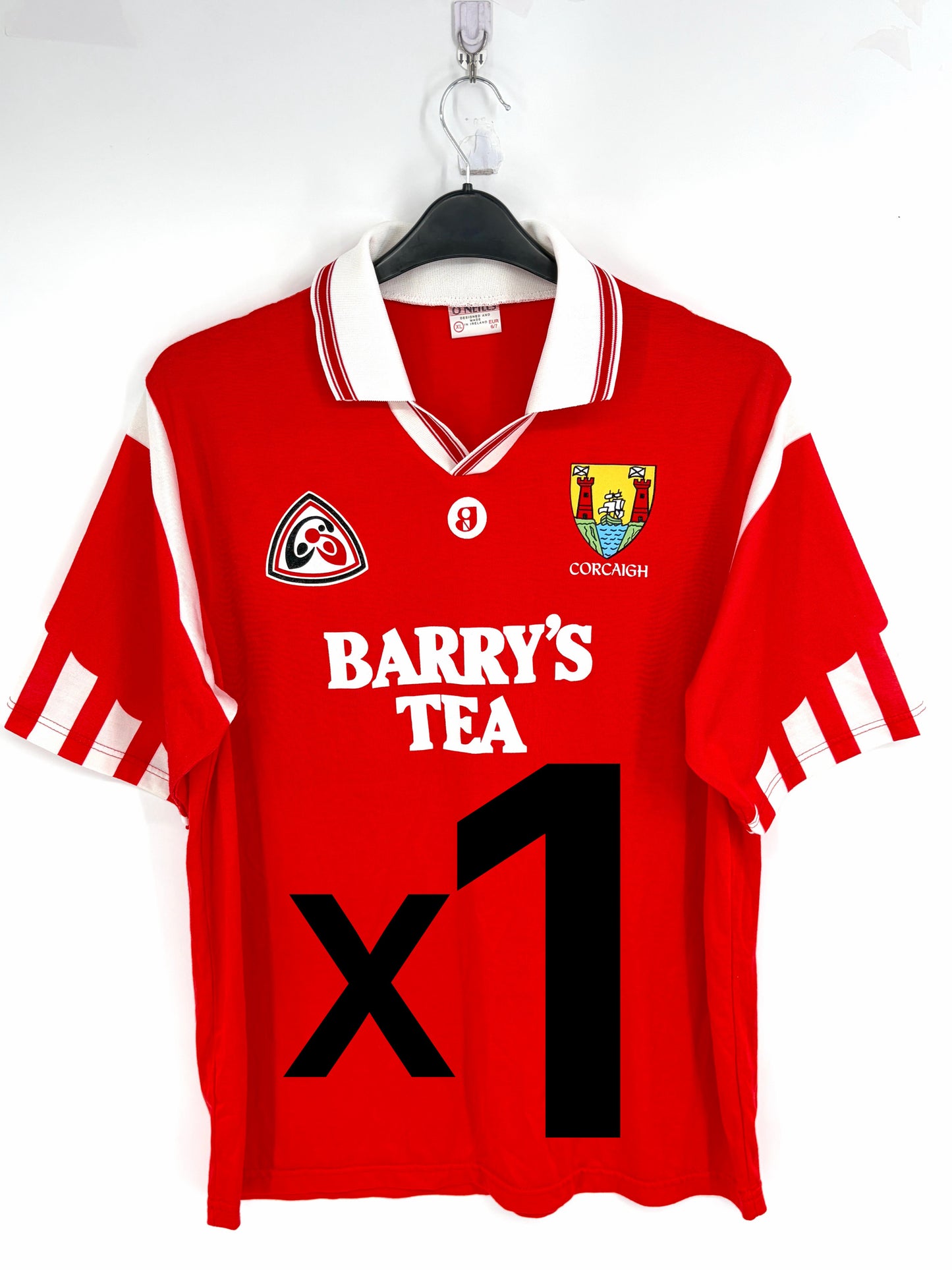 Match-Worn Cork Barry’s Tea 1995 Munster Championship Jersey - #23 (Competition)