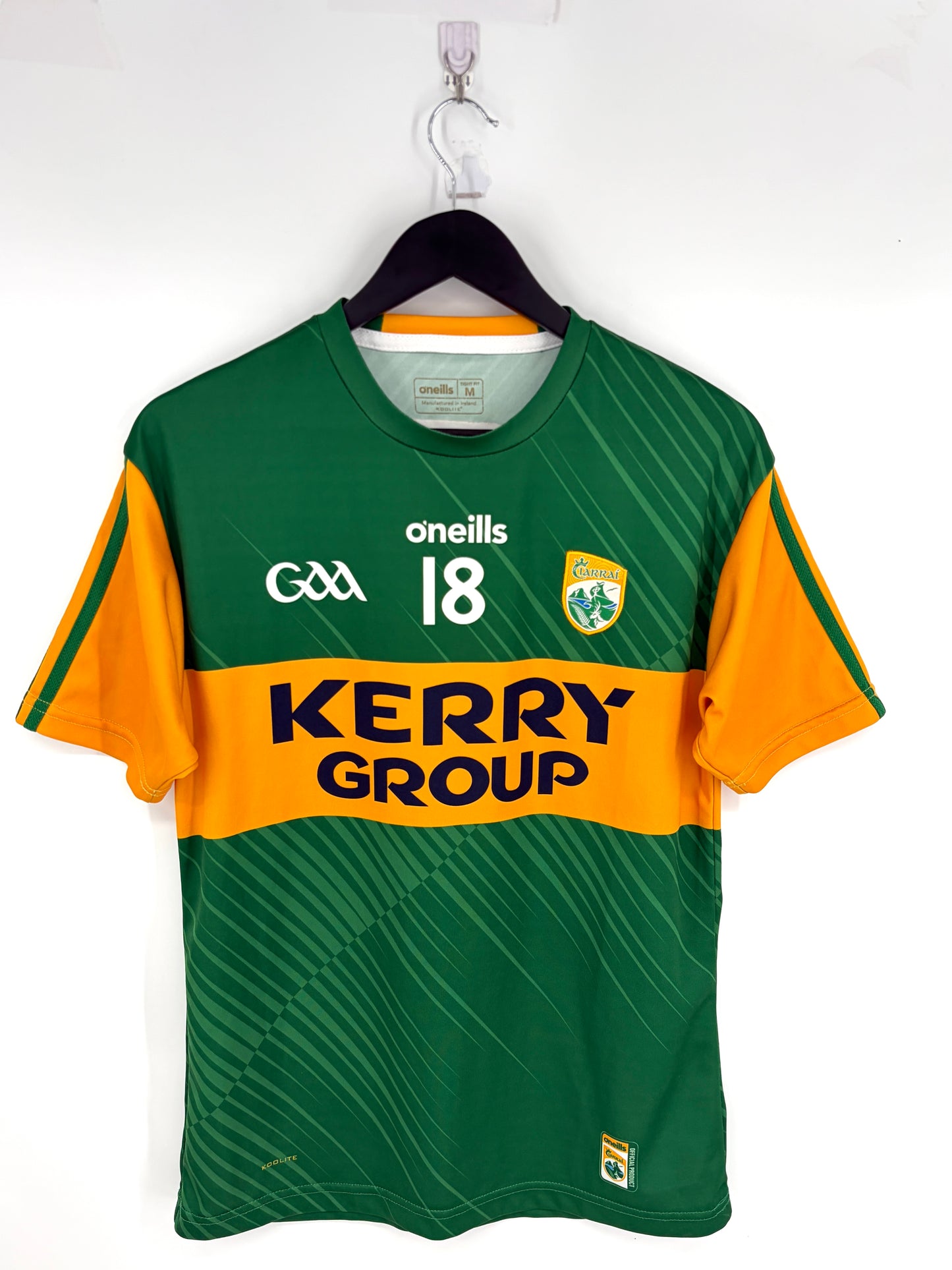 2021 Match-Worn Kerry GAA Jersey w/ GPS Pouch - #18